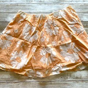American Eagle Peach Floral Print Cotton Flowy Mini Skirt size L